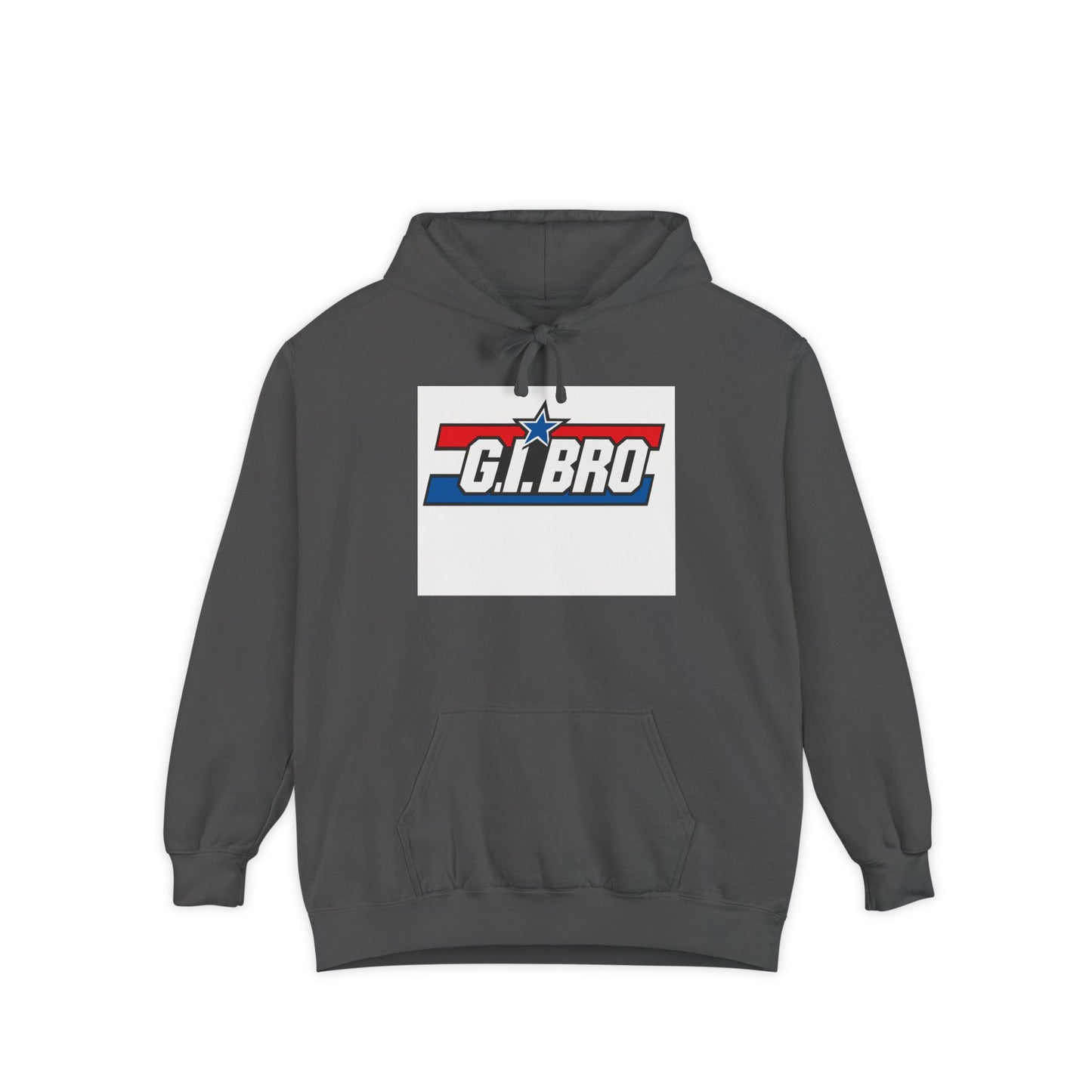 Patriotic G.I. Bro Hoodie - Unisex Garment-Dyed, Military Tribute, Vintage Style, Gift for Veterans, Casual Wear, Memorial Day