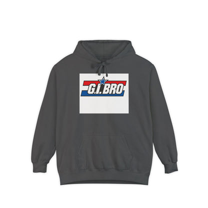 Patriotic G.I. Bro Hoodie - Unisex Garment-Dyed, Military Tribute, Vintage Style, Gift for Veterans, Casual Wear, Memorial Day