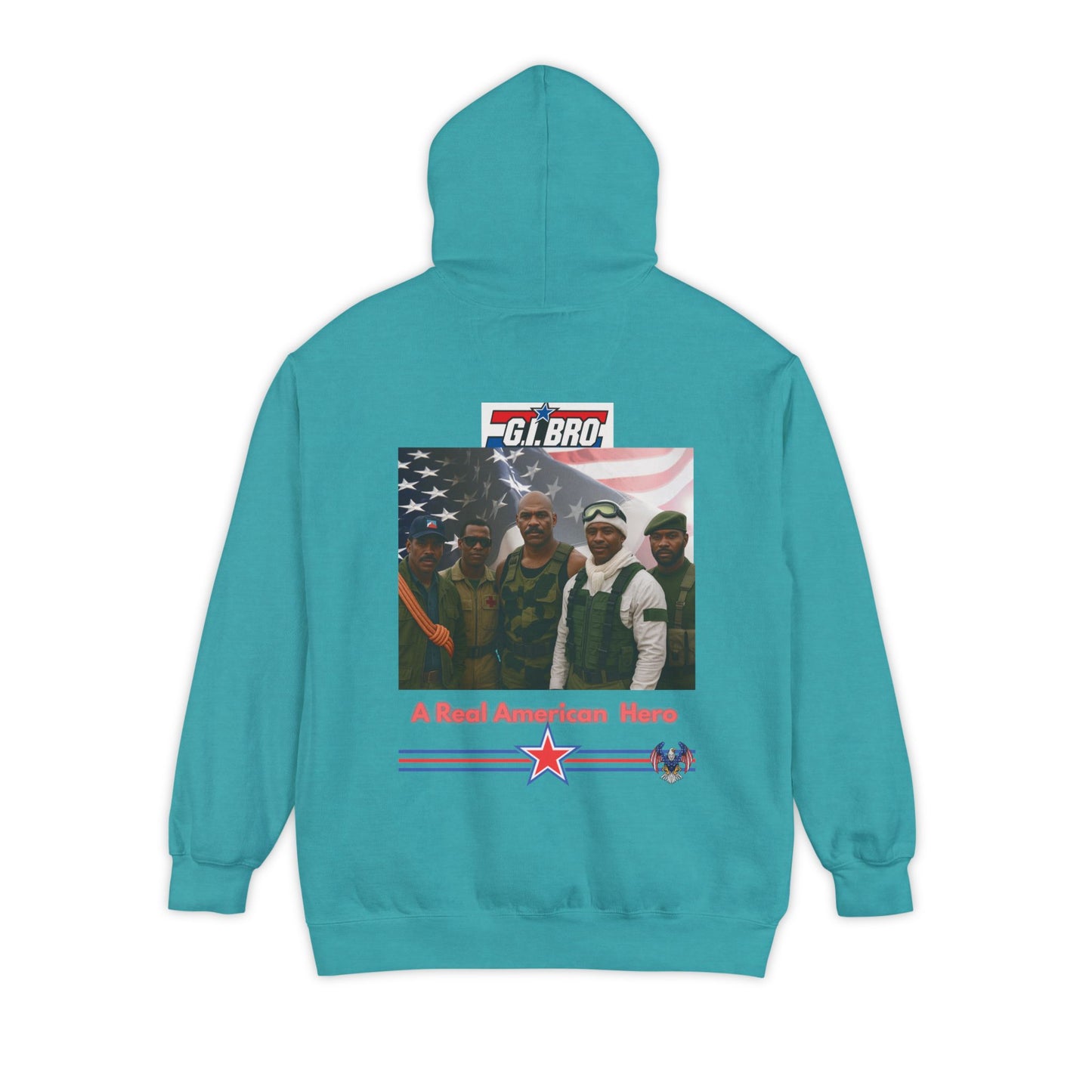 Patriotic G.I. Bro Hoodie - Unisex Garment-Dyed, Military Tribute, Vintage Style, Gift for Veterans, Casual Wear, Memorial Day
