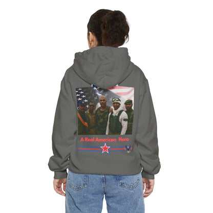 Patriotic G.I. Bro Hoodie - Unisex Garment-Dyed, Military Tribute, Vintage Style, Gift for Veterans, Casual Wear, Memorial Day