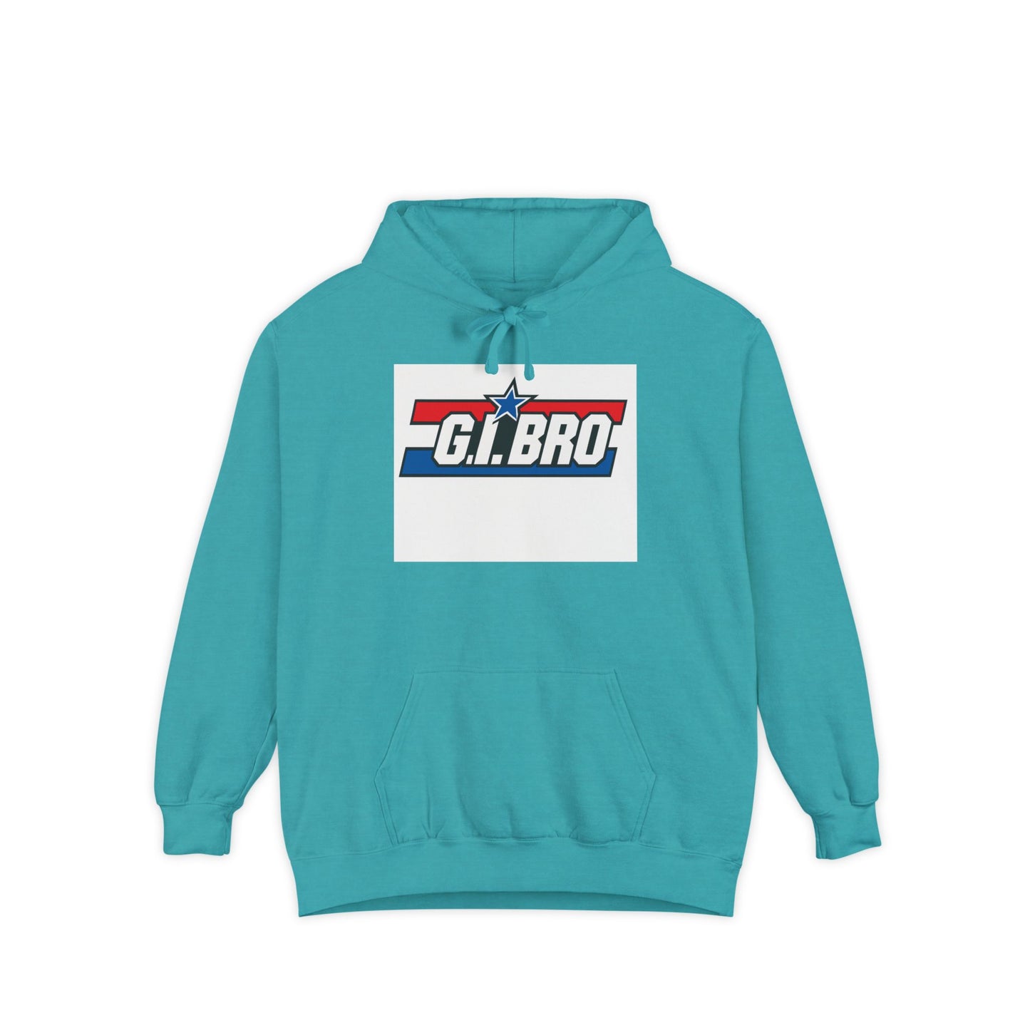 Patriotic G.I. Bro Hoodie - Unisex Garment-Dyed, Military Tribute, Vintage Style, Gift for Veterans, Casual Wear, Memorial Day