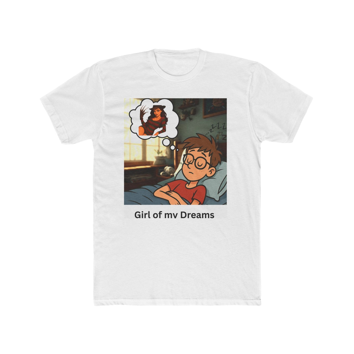"Girl of My Dreams" Unisex Cotton Crew Tee - Funny Graphic Tee, Casual Wear, Gift for Him, Summer Style, Vintage Vibe