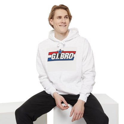 Patriotic G.I. Bro Hoodie - Unisex Garment-Dyed, Military Tribute, Vintage Style, Gift for Veterans, Casual Wear, Memorial Day