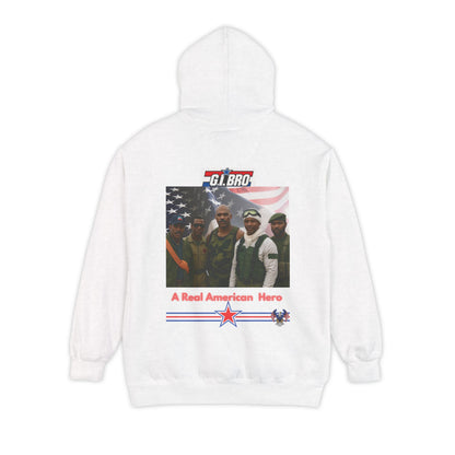 Patriotic G.I. Bro Hoodie - Unisex Garment-Dyed, Military Tribute, Vintage Style, Gift for Veterans, Casual Wear, Memorial Day