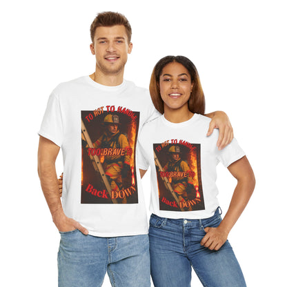 Heroic Firefighter Tee - Unisex Heavy Cotton Shirt, First Responder Gift, Thank You T-Shirt, Casual Wear, Patriotic Apparel