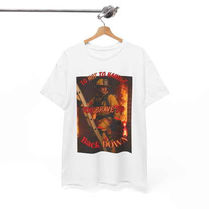Heroic Firefighter Tee - Unisex Heavy Cotton Shirt, First Responder Gift, Thank You T-Shirt, Casual Wear, Patriotic Apparel