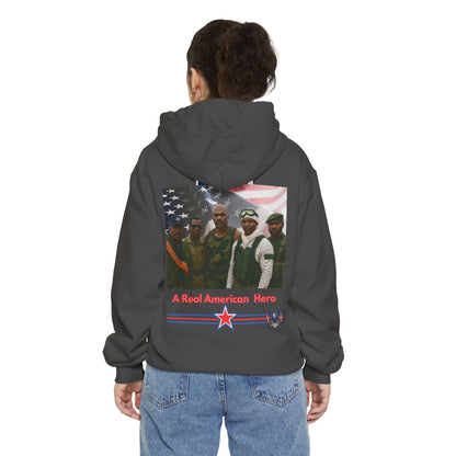 Patriotic G.I. Bro Hoodie - Unisex Garment-Dyed, Military Tribute, Vintage Style, Gift for Veterans, Casual Wear, Memorial Day