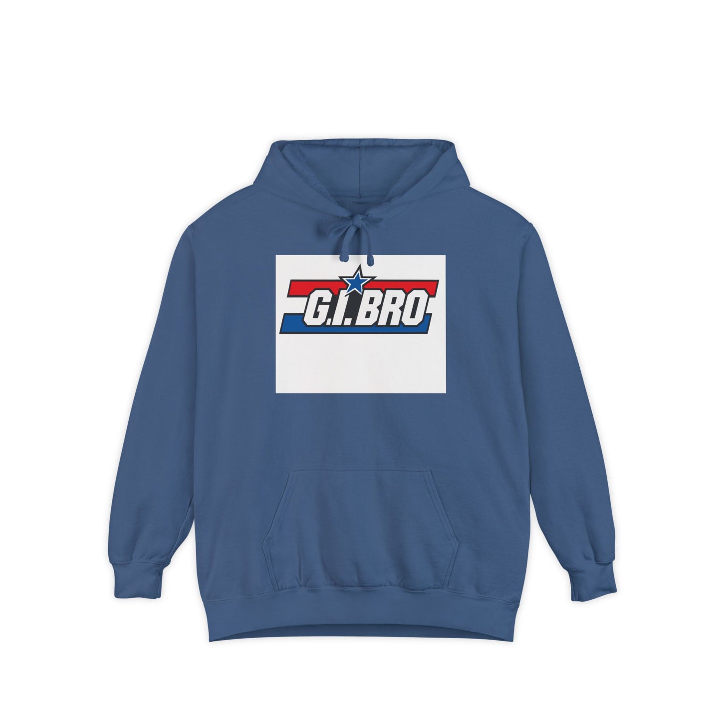 Patriotic G.I. Bro Hoodie - Unisex Garment-Dyed, Military Tribute, Vintage Style, Gift for Veterans, Casual Wear, Memorial Day
