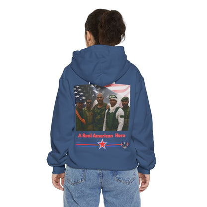 Patriotic G.I. Bro Hoodie - Unisex Garment-Dyed, Military Tribute, Vintage Style, Gift for Veterans, Casual Wear, Memorial Day