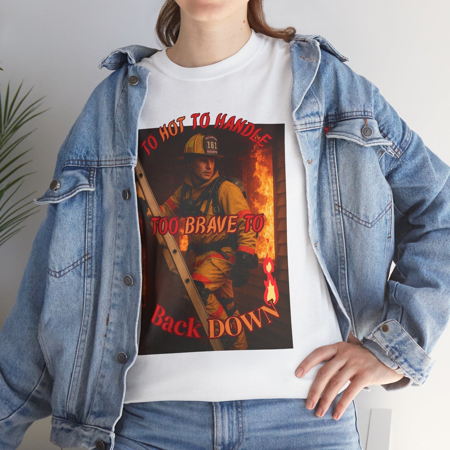 Heroic Firefighter Tee - Unisex Heavy Cotton Shirt, First Responder Gift, Thank You T-Shirt, Casual Wear, Patriotic Apparel