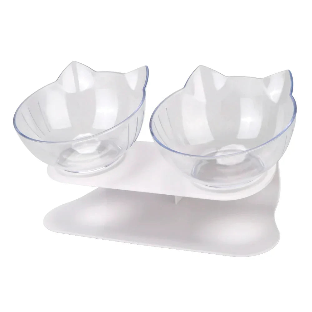 Ergonomic Double Pet Bowl Set – Non-Slip, Raised Stand for Dogs & Cats