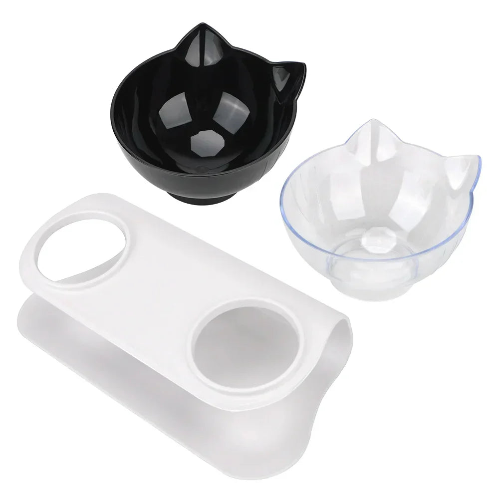 Ergonomic Double Pet Bowl Set – Non-Slip, Raised Stand for Dogs & Cats
