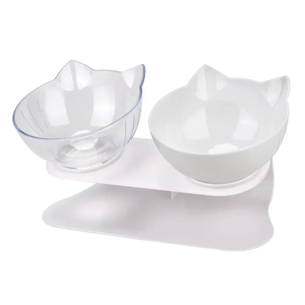Ergonomic Double Pet Bowl Set – Non-Slip, Raised Stand for Dogs & Cats