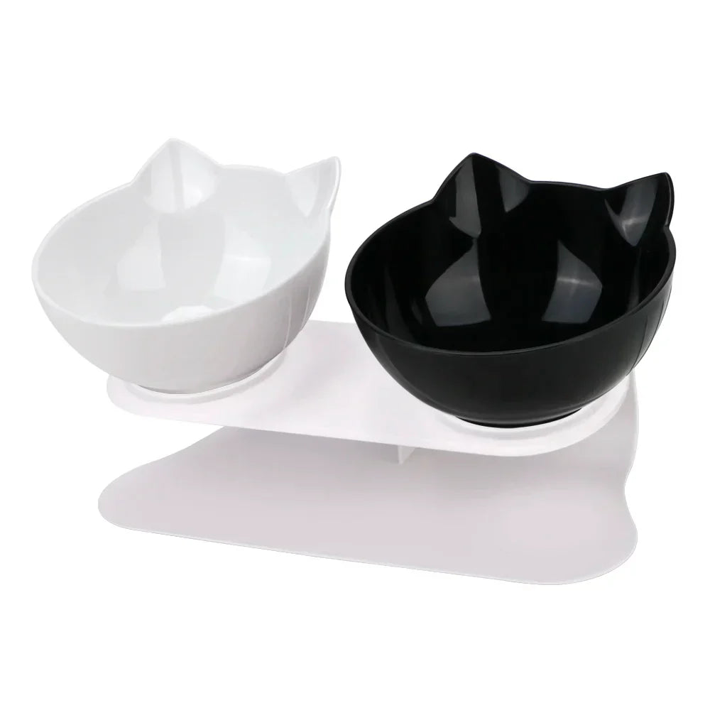Ergonomic Double Pet Bowl Set – Non-Slip, Raised Stand for Dogs & Cats