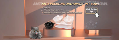 Ergonomic Double Pet Bowl Set – Non-Slip, Raised Stand for Dogs & Cats